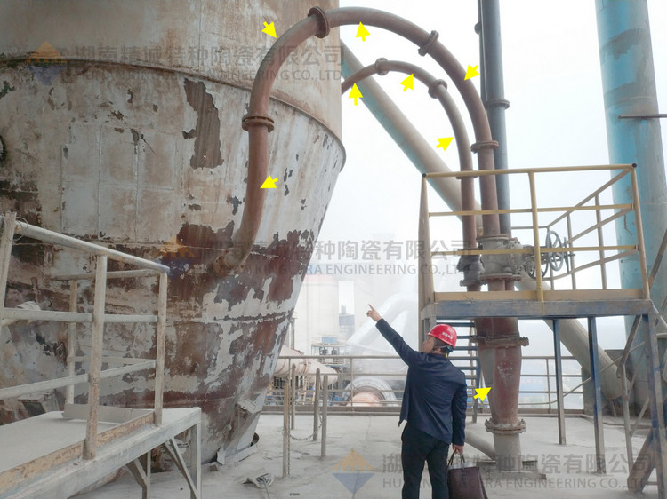 湖南维多利亚老品牌vic特特种陶瓷有限公司回访客户并审查耐磨陶瓷管道现场运行情形