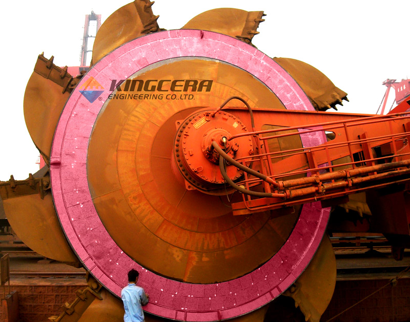 维多利亚老品牌vic耐磨陶瓷应用于斗轮机圆盘